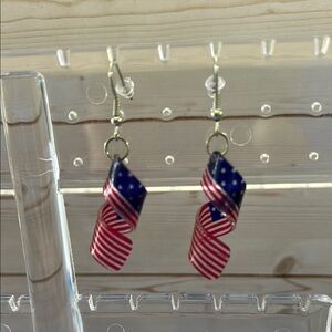 Patriotic Spiral Earrings